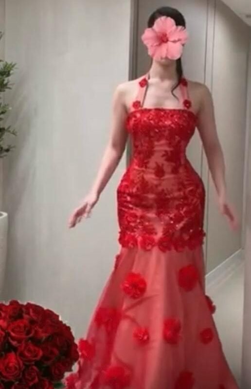 فستان تل وورد وبطانة باربي