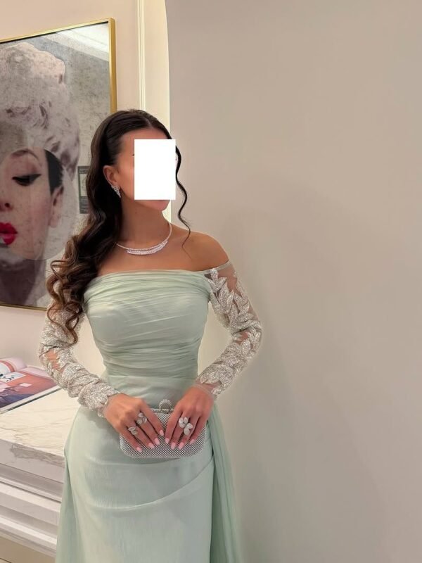 فستان سهرة جازار لمعة وكلفة خرز