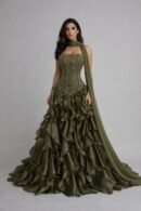 فستان سهرة توب صدرية خرز مبطن وخامة كرنكر